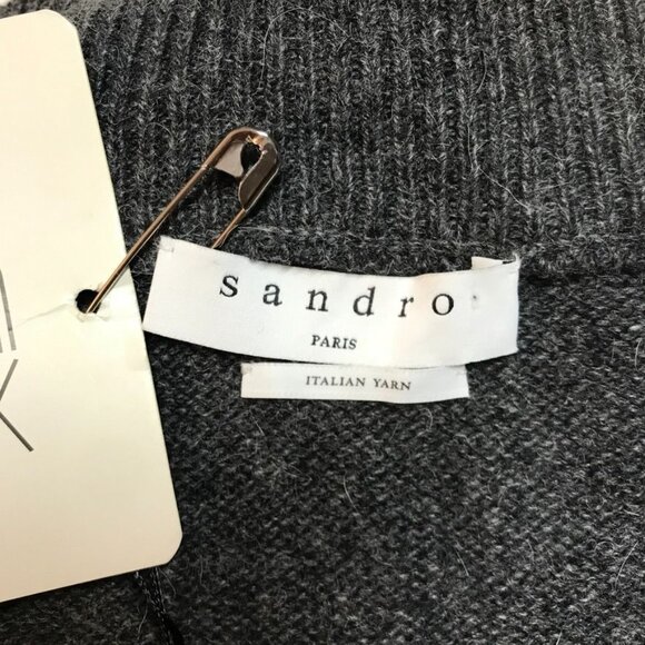 Sandro Paris Italian Yarn Alpaca/Wool Blend Zip Sweater Jacket - Size Small - Picture 4 of 9